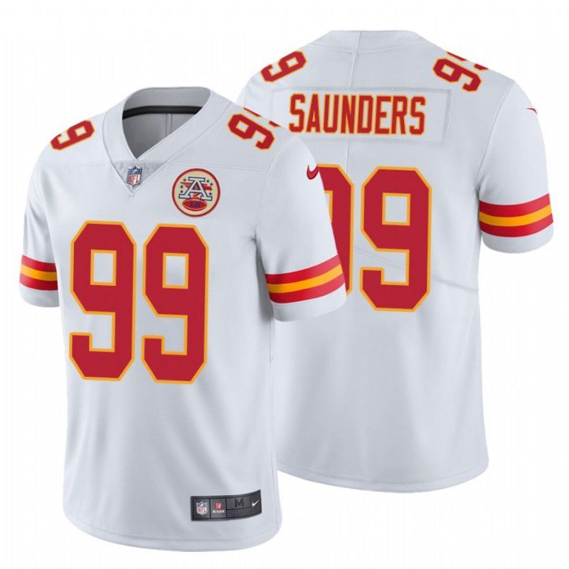 Men Kansas City Chiefs #99 Khalen Saunders Nike White Limited NFL Jersey->customized nfl jersey->Custom Jersey